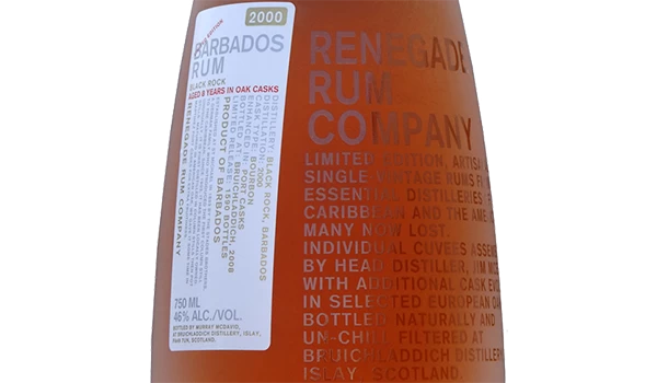 Black Rock 8 Year Old Oak Cask Barbados Rum 2000 - Image 3