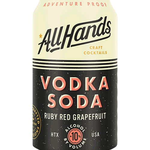 All Hands Vodka Soda Ruby Red Grapefruit 4 Pack - Image 2