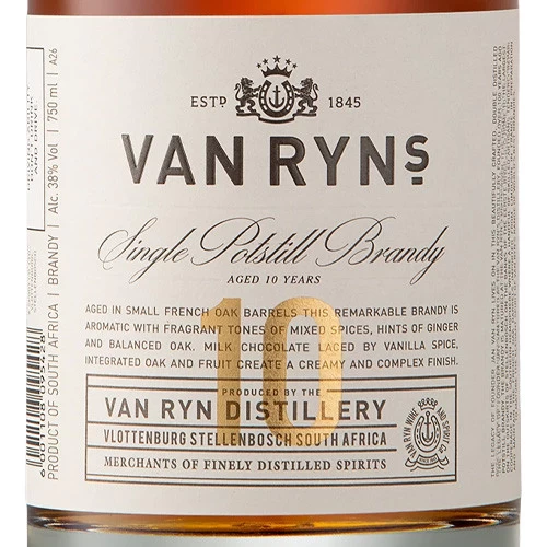 Van Ryn's Single Pot Still 10 Year Old Brandy - Image 2